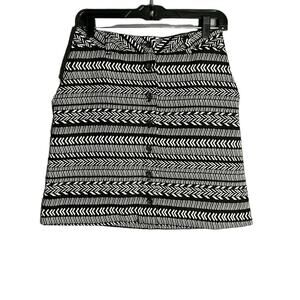 Maeve Black and White Textured Skirt Buttoned Front Size 4